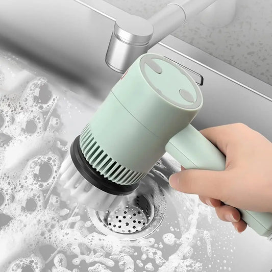 Green Electric Cleaning Brush Kitchen Dishwashing Pot Shoe Bottle brush Bathroom Professional Cleaning Automatic Handheld Rechargeable